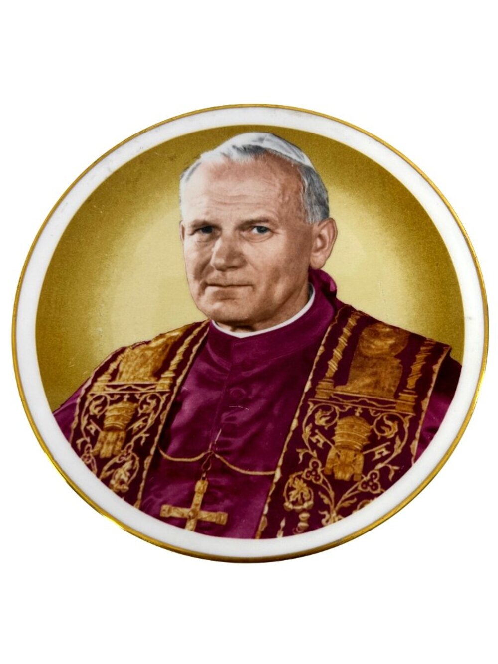Pope John Paul II Vtg Plate 8.25” Royal Albert Bone China Religious Collectible